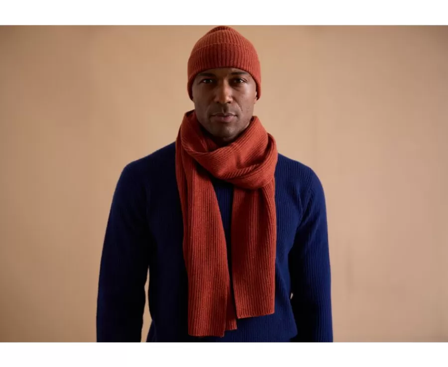 Sale Gorro de lana para hombre Rojo ámbar Benneth Bufandas Y Pañuelos