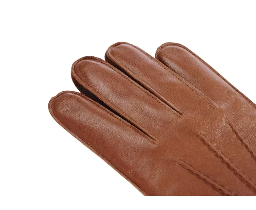 Store Guantes de piel de cordero Coñac para hombre Maletínes, Bolsos Y Guantes