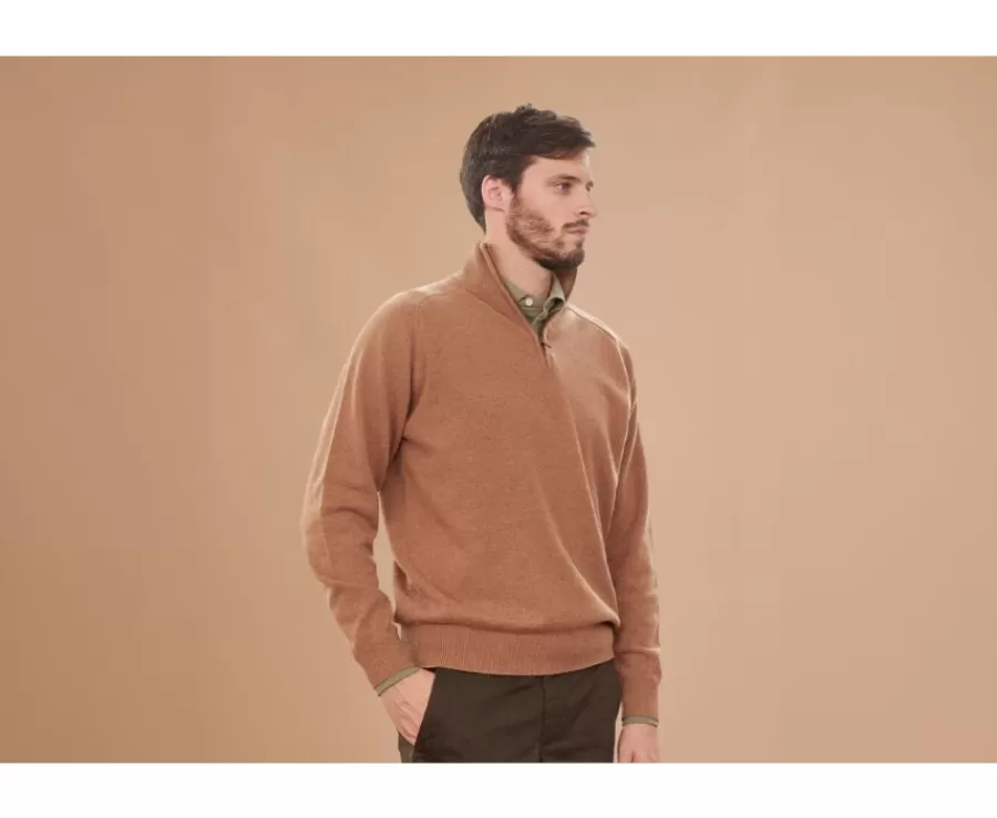 Online Jersey de hombre de lana con cuello con cremallera Avellana moteado Kenneth Jerséis De Cuello Cremallera | Jerséis De Punto