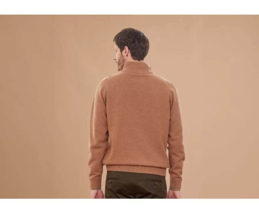 Online Jersey de hombre de lana con cuello con cremallera Avellana moteado Kenneth Jerséis De Cuello Cremallera | Jerséis De Punto