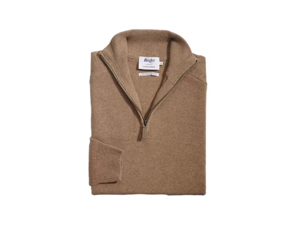 Online Jersey de hombre de lana con cuello con cremallera Avellana moteado Kenneth Jerséis De Cuello Cremallera | Jerséis De Punto