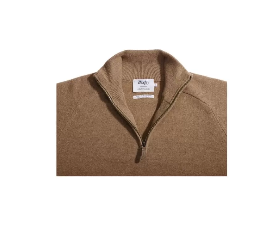 Online Jersey de hombre de lana con cuello con cremallera Avellana moteado Kenneth Jerséis De Cuello Cremallera | Jerséis De Punto