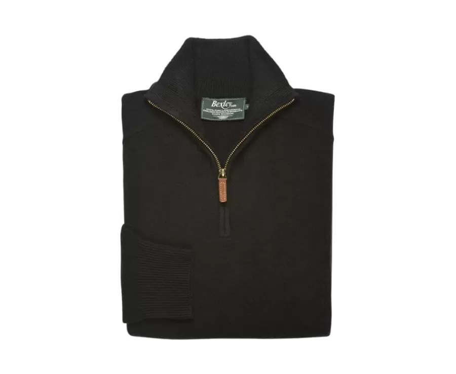 Discount Jersey de hombre de lana con cuello con cremallera Negro Kenneth Jerséis De Cuello Cremallera | Jerséis De Punto
