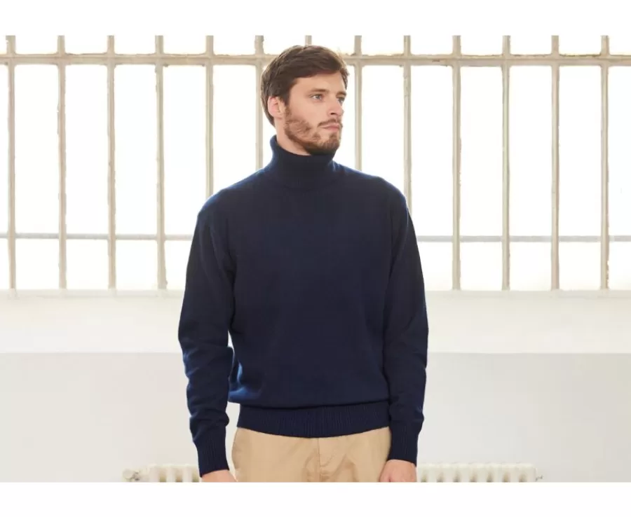 Shop Jersey de lana con cuello alto para hombre Azul Marino Kenneric Jerséis De Cuello Alto