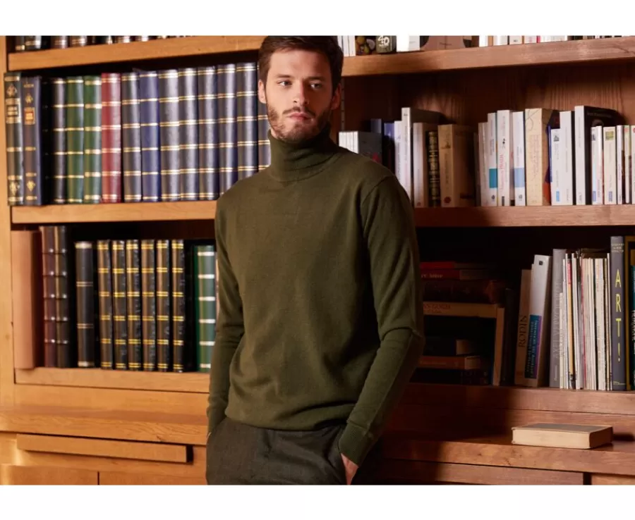 Store Jersey de lana con cuello vuelto hombre Verde Emeric Jerséis De Cuello Alto | Jerséis De Punto