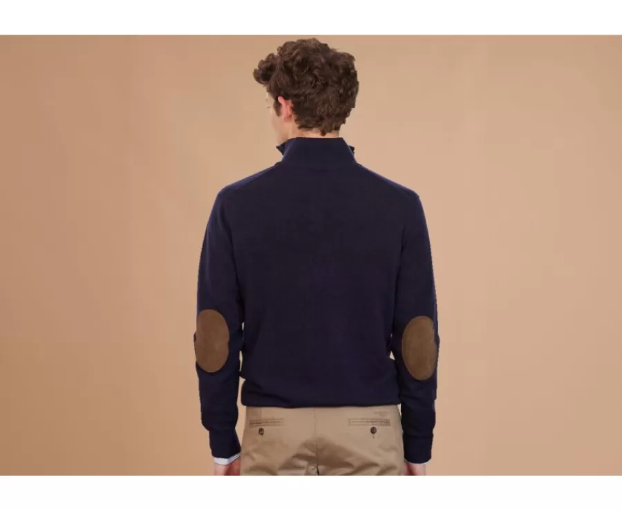 Discount Jersey de lana para hombre con cuello alto abotonado Navy Kiltan Jerséis De Punto