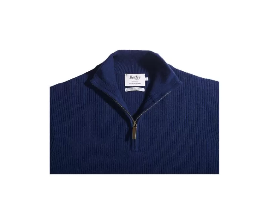 Fashion Jersey de lana para hombre con cuello cremallera Azul Navy Kenthan Jerséis De Cuello Cremallera | Jerséis De Punto