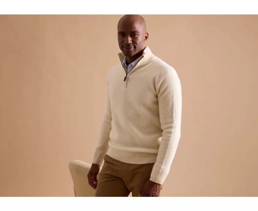 Hot Jersey de lana para hombre con cuello cremallera Crudo Kenthan Jerséis De Cuello Cremallera | Jerséis De Punto