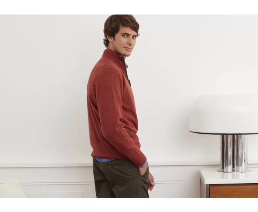 Cheap Jersey de lana para hombre con cuello cremallera Especia moteado Keithy Jerséis De Cuello Cremallera | Jerséis De Punto