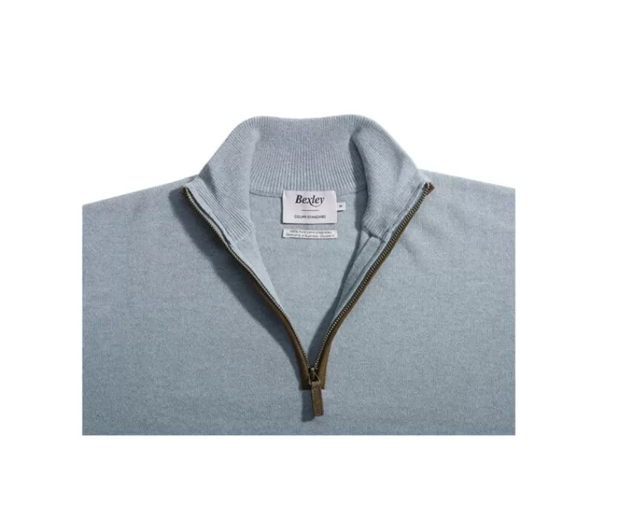 Clearance Jersey de lana para hombre con cuello cremallera Verde Eucalipto Keithy Jerséis De Cuello Cremallera | Jerséis De Punto