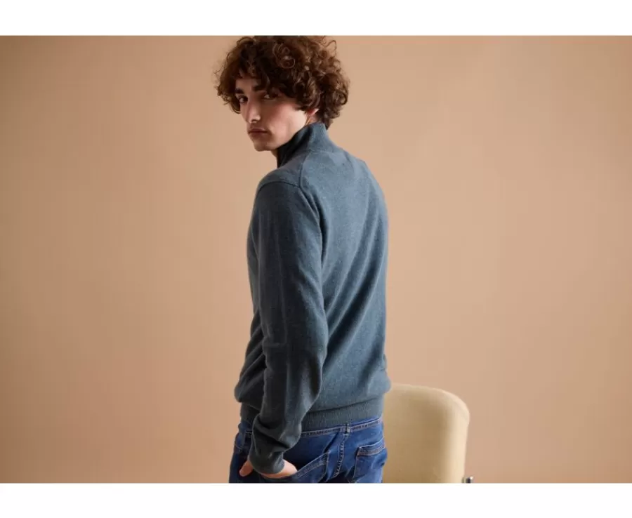 Cheap Jersey de lana para hombre con cuello cremallera Verde Moteado Keithy Jerséis De Cuello Cremallera | Jerséis De Punto