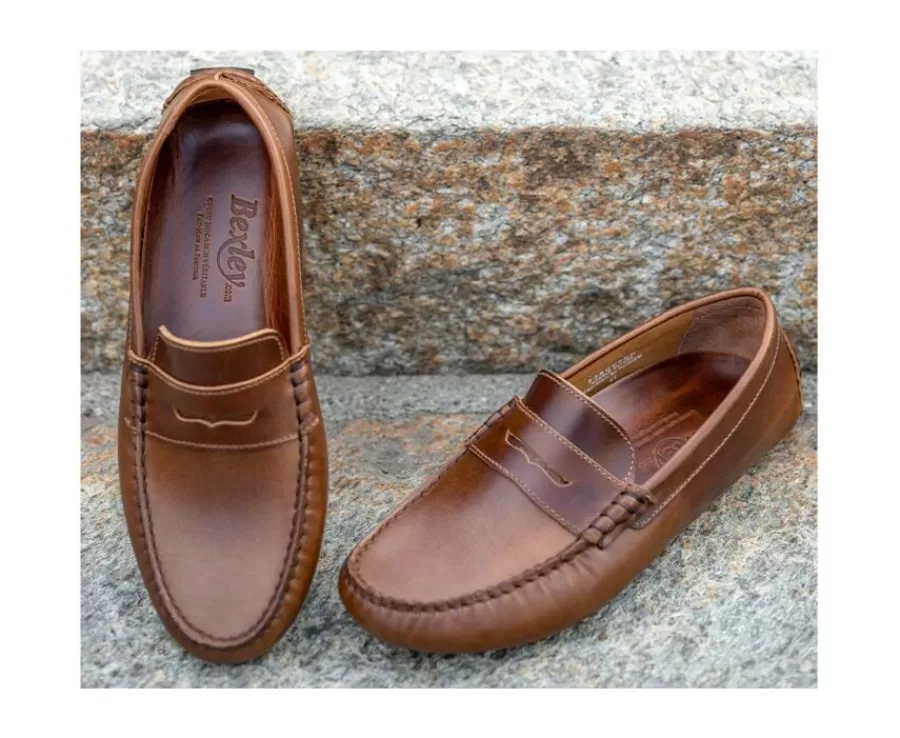Hot Mocasín de verano para hombre en piel Dark Chestnut Ferguson Mocasines Y Drivers