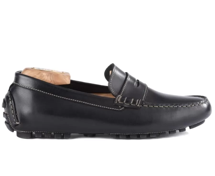 Outlet Mocasín de verano para hombre piel Negro Ferguson Mocasines Y Drivers