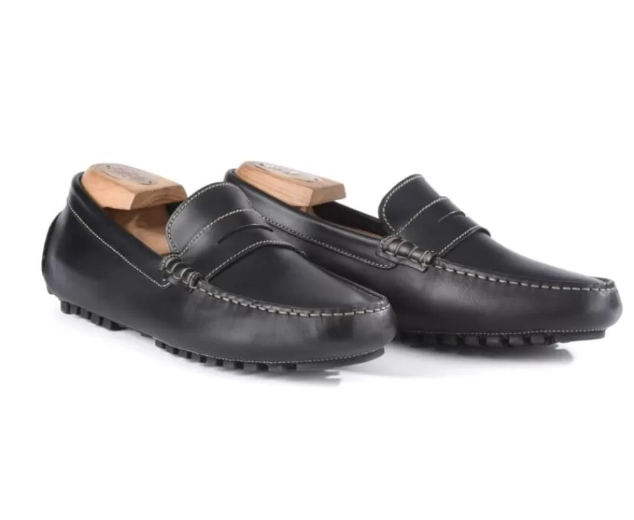Outlet Mocasín de verano para hombre piel Negro Ferguson Mocasines Y Drivers