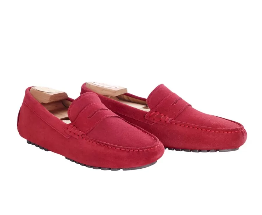 Discount Mocasín de verano para hombre Terciopelo Rojo Oscuro Ferguson Mocasines Y Drivers