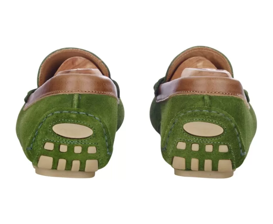 Online Mocasín de verano para hombre Terciopelo Verde & Castaño Ferguson Mocasines Y Drivers