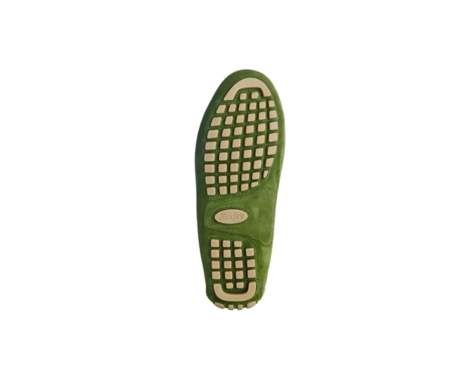 Online Mocasín de verano para hombre Terciopelo Verde & Castaño Ferguson Mocasines Y Drivers