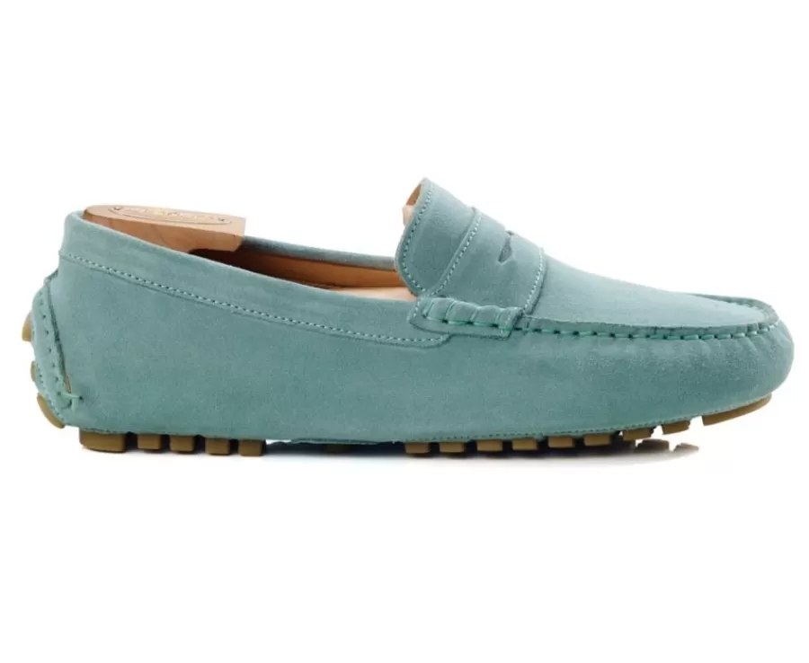 Cheap Mocasín de verano para hombre Terciopelo Verde Menta Ferguson Mocasines Y Drivers