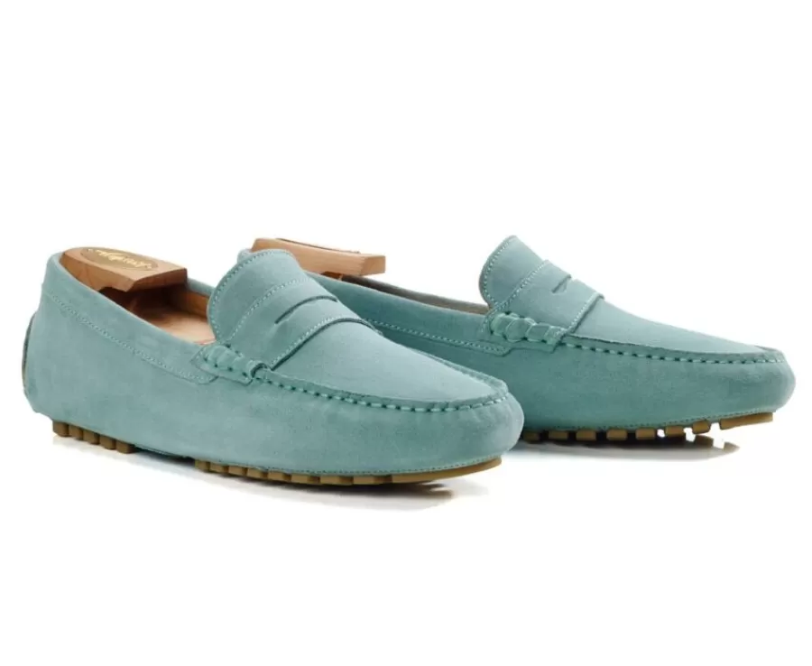 Cheap Mocasín de verano para hombre Terciopelo Verde Menta Ferguson Mocasines Y Drivers