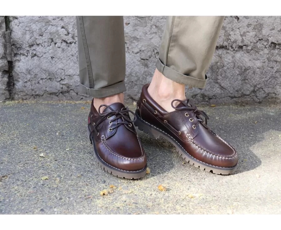 New Náuticos de cuero Marrón oscuro para hombre Boca Raton Ii Zapatos Derby Y Bluchers