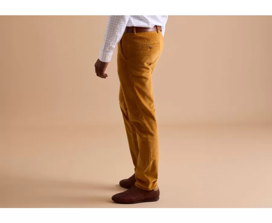 New Pantalón chino de pana Mostaza para hombre Norman Pantalones Ajustados