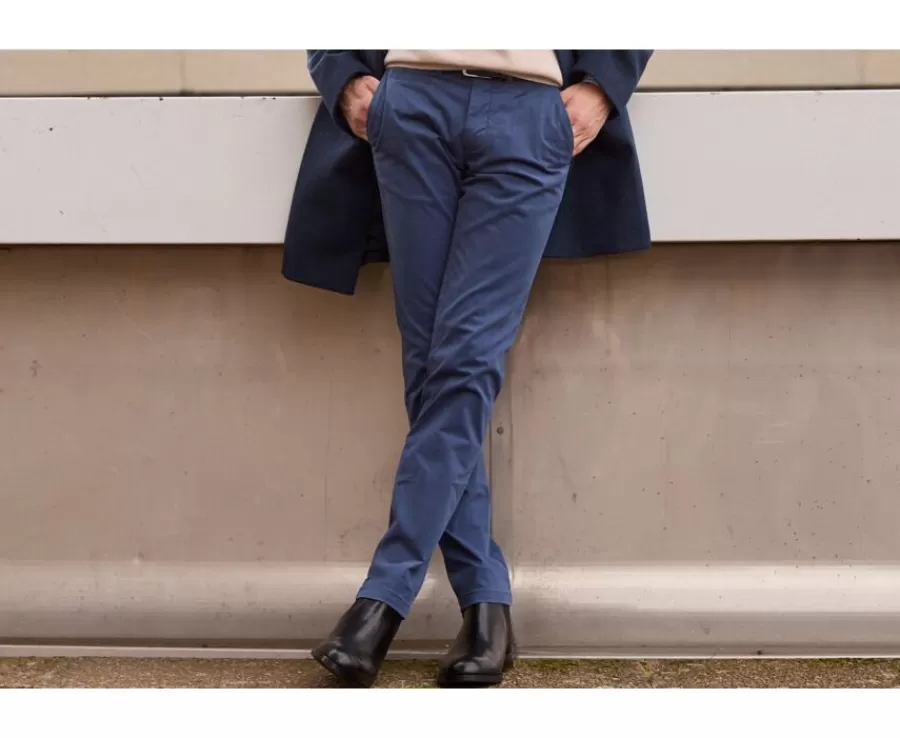 Hot Pantalón chino para hombre Navy Vaquero Kyrk Pantalones Ajustados | Pantalones Chino