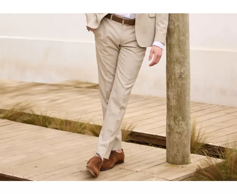 Online Pantalón de traje Beis Moteado para hombre Lazare Pantalones De Traje