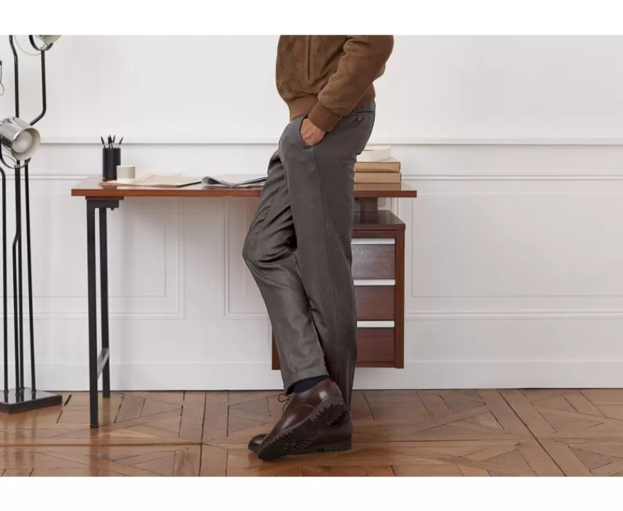Shop Pantalón de traje casual Espiga topo oscuro Lelian Pantalones De Vestir | Pantalones De Vestir