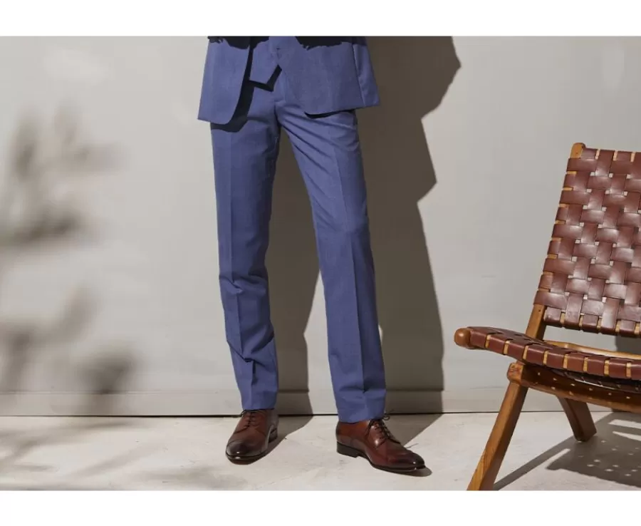 Cheap Pantalón de traje hombre Azul claro moteado Pantalon Lazare Pantalones De Traje