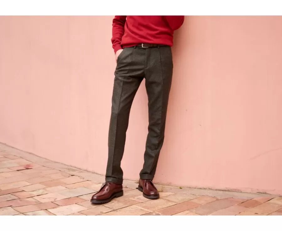 Cheap Pantalón de vestir Espiga Caqui Oscuro Lelian Pantalones De Vestir | Pantalones De Vestir