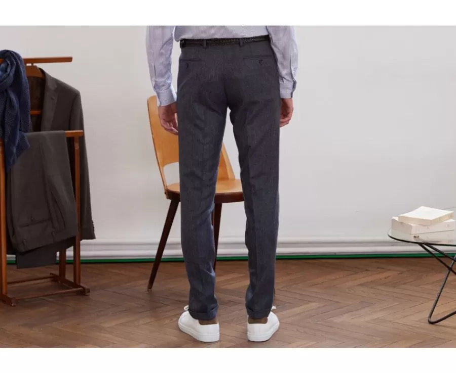 Shop Pantalón de vestir Espiga Gris Azul Lelian Pantalones De Vestir