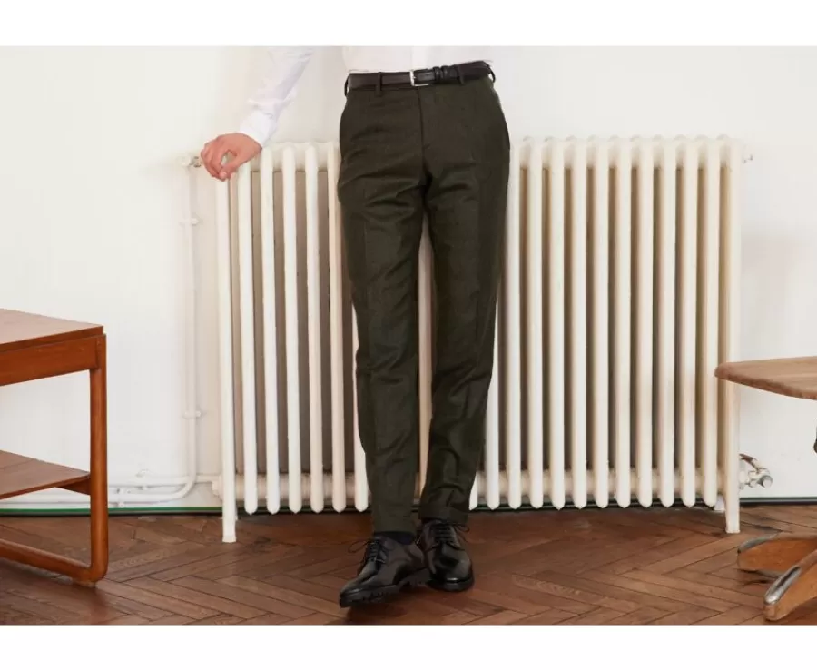 Discount Pantalón de vestir Espiga Verde Oscuro Lelian Pantalones De Vestir