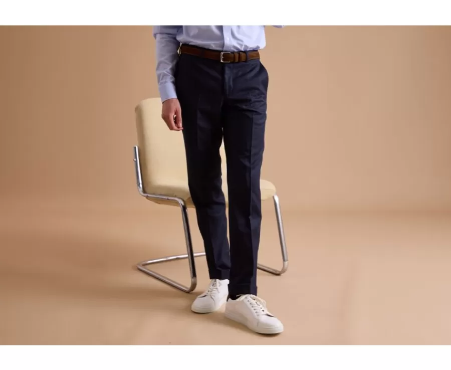 Shop Pantalón de vestir Marino moteado Lelian Pantalones De Vestir | Pantalones De Vestir