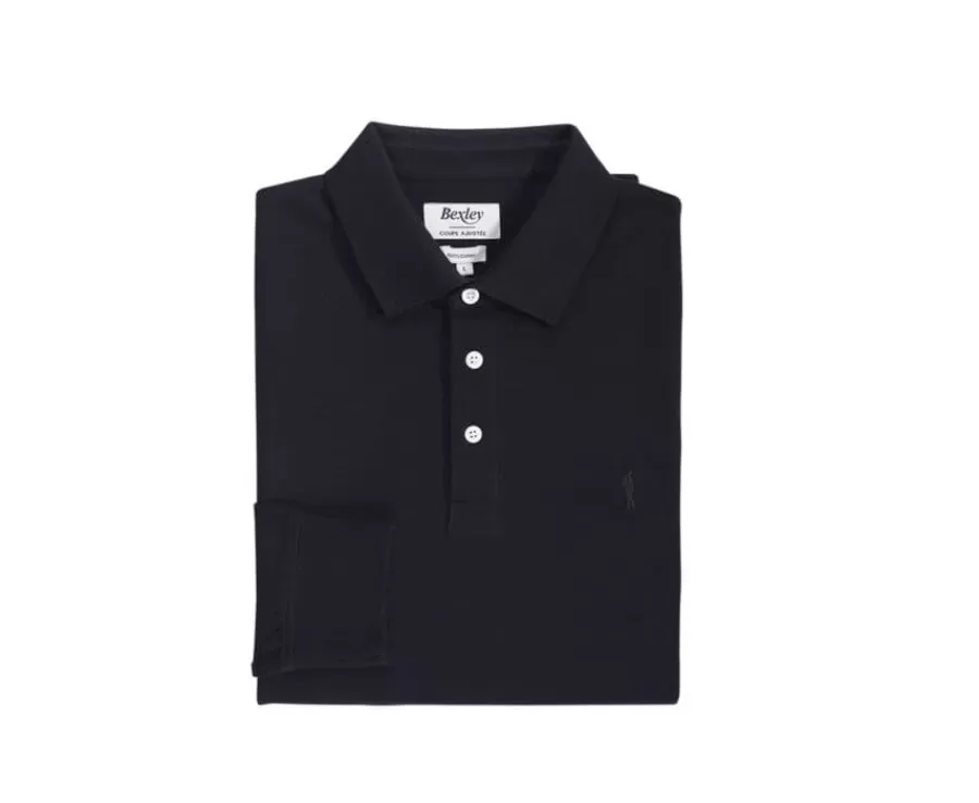 Outlet Polo de hombre de manga larga Negro Alec Ii Ml Polos Manga Larga | Polos
