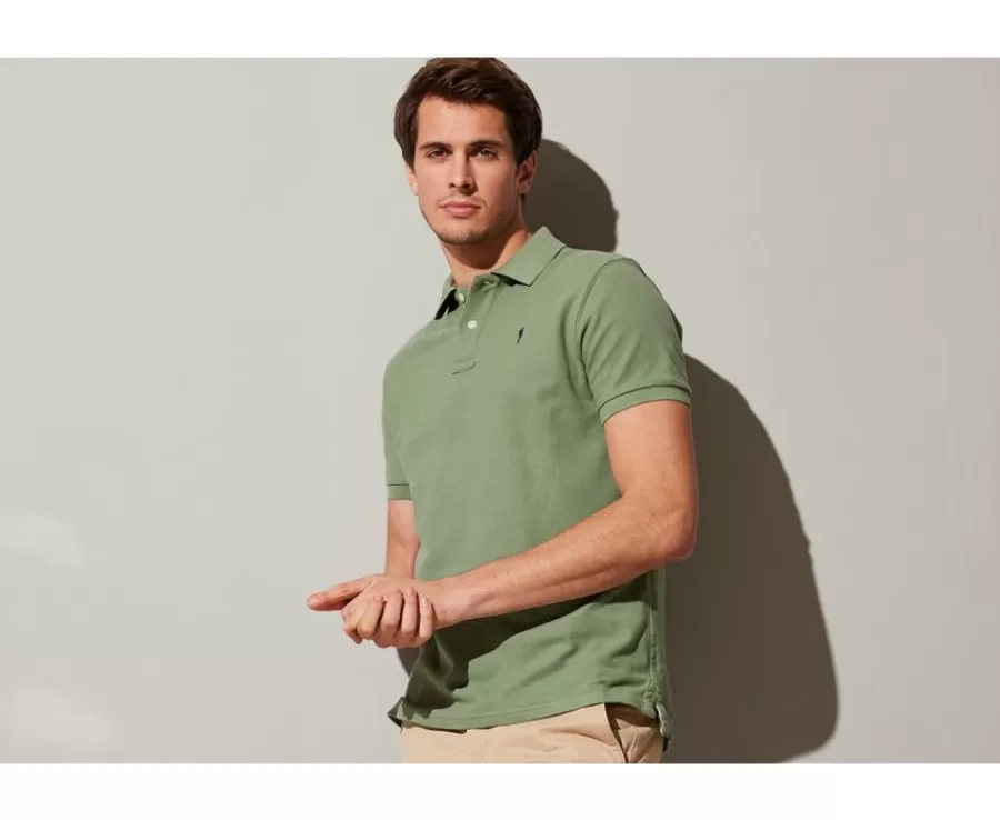 Hot Polo de hombre Verde salvia Andy Ii Polos Corte Ajustado