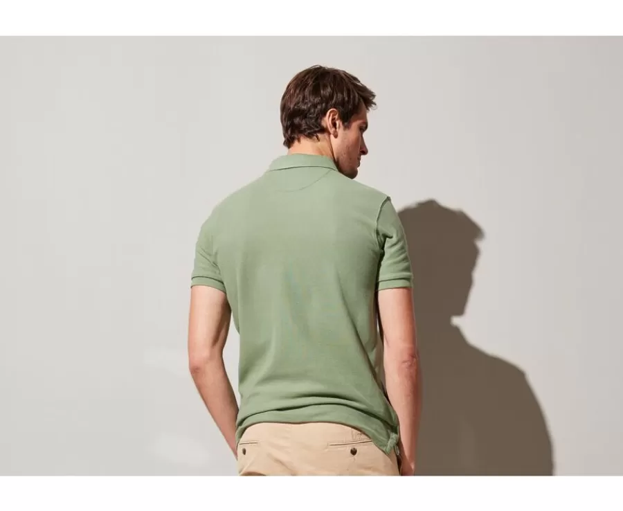 Hot Polo de hombre Verde salvia Andy Ii Polos Corte Ajustado