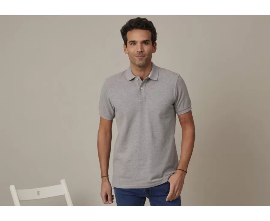 New Polo Gris moteado para hombre Andy Ii Polos Corte Ajustado