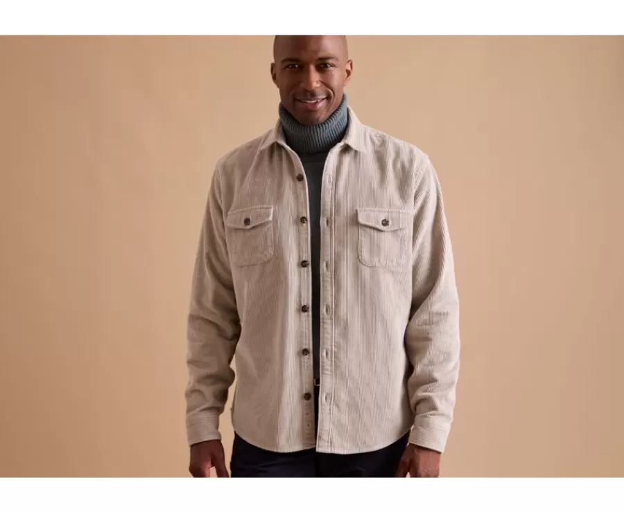 Cheap Sobrecamisa de terciopelo Beis claro - Cuello francés Victorin Sobrecamisas | Camisas De Franela & Terciopelo