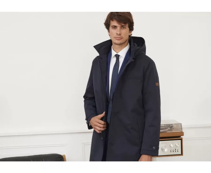 Sale Trenca de hombre acolchada azul marino Aurestilde Abrigos Y Gabardinas