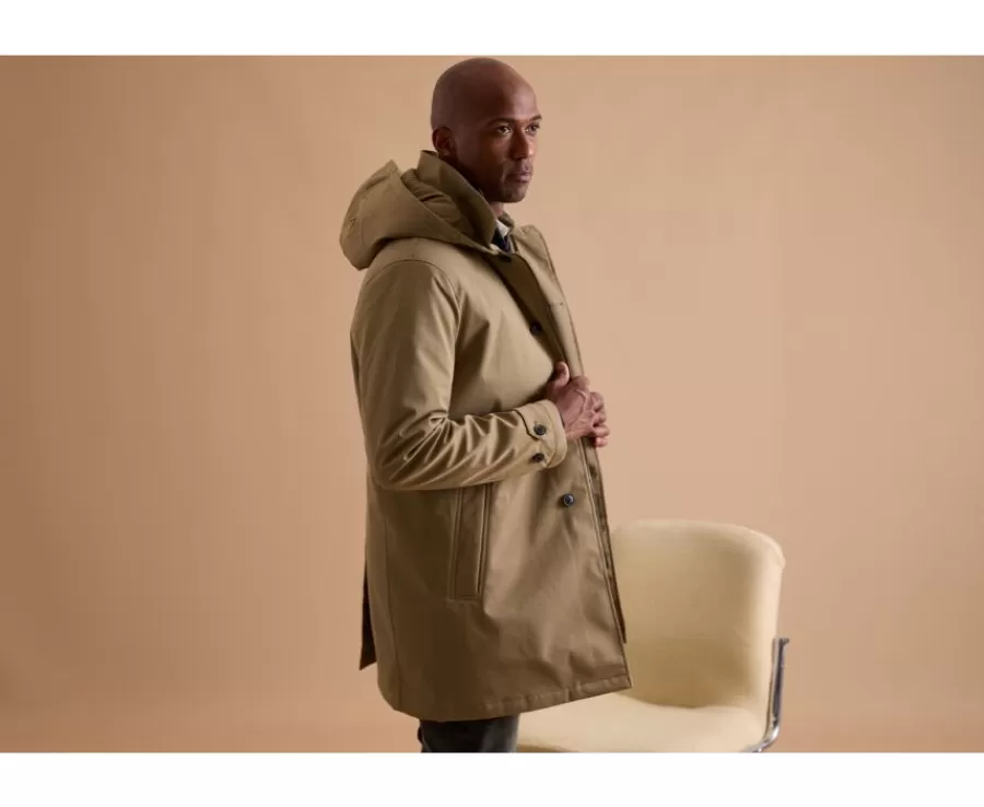 Discount Trenca de hombre acolchada Beis oscuro Aurestilde Abrigos Y Gabardinas