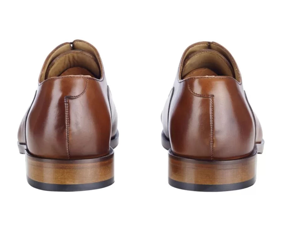 Best Zapato Oxford Coñac Patinado con suela de cuero Grakley Zapatos Oxford