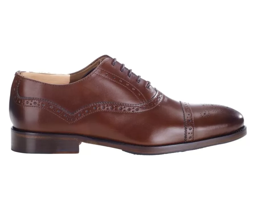 Best Zapato Oxford Coñac patinado para hombre Grackott Zapatos Oxford