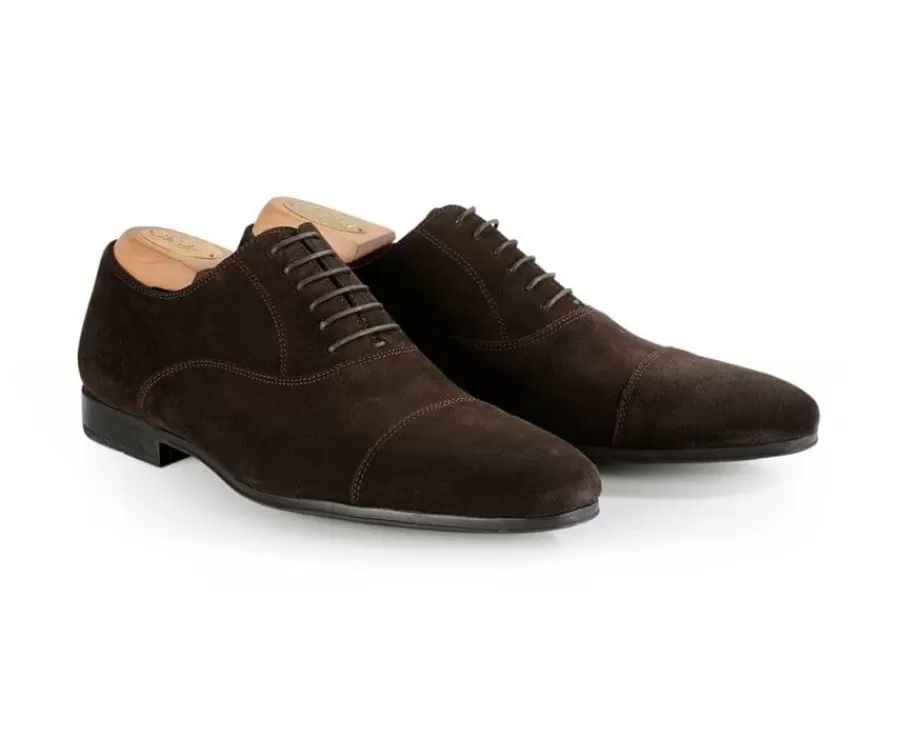 Shop Zapato Oxford de terciopelo Marrón para hombre Suela de caucho Lennox Gomme Urban Zapatos Confort | Zapatos Oxford