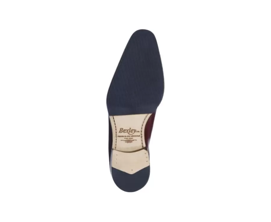 Flash Sale Zapato Oxford para hombre Burdeos Brillante con suela de cuero con patin Bellagio Patin Zapatos Confort