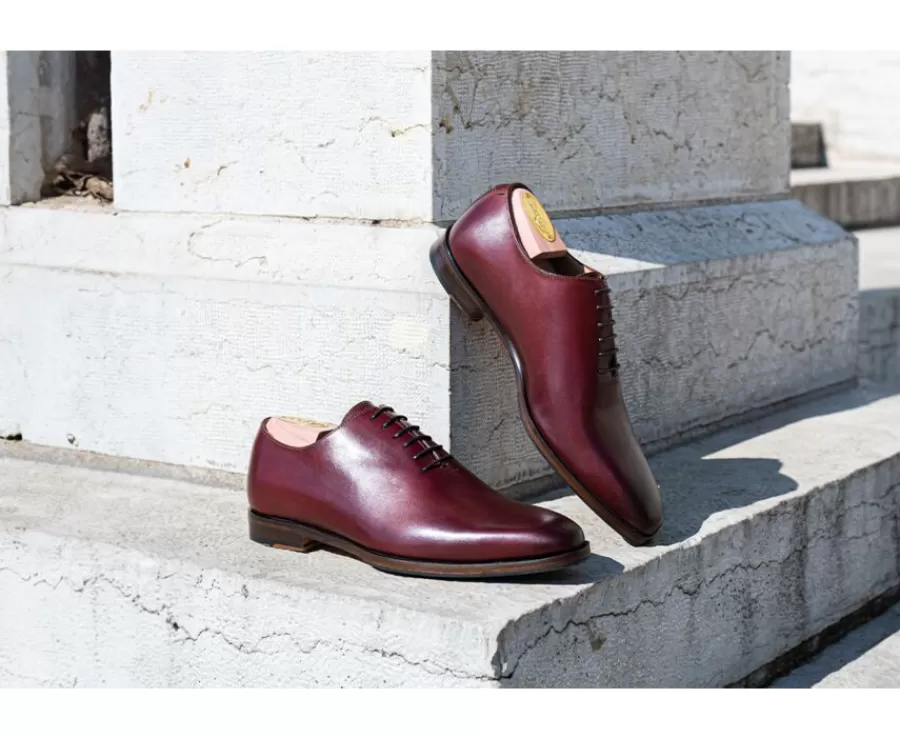 Flash Sale Zapato Oxford para hombre Burdeos Brillante con suela de cuero con patin Bellagio Patin Zapatos Confort
