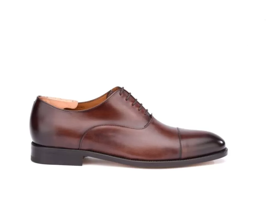 Discount Zapato Oxford para hombre Chocolate Patinado con suela de cuero Winford Zapatos Confort | Zapatos Oxford
