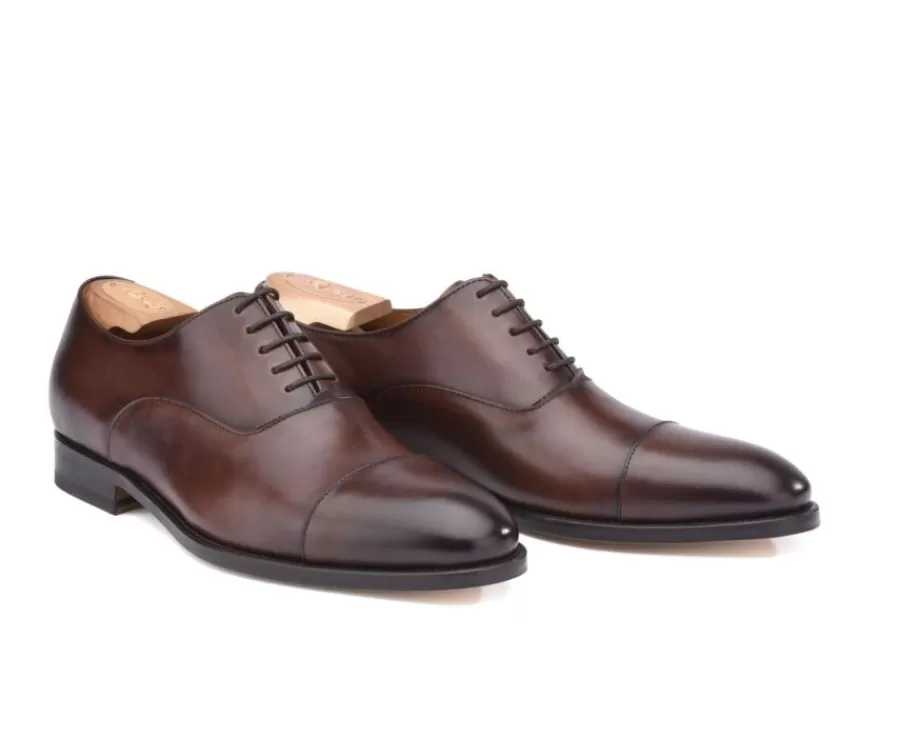 Discount Zapato Oxford para hombre Chocolate Patinado con suela de cuero Winford Zapatos Confort | Zapatos Oxford