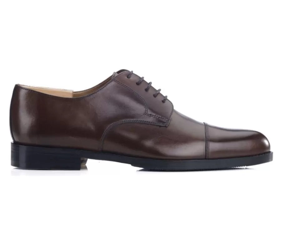 Clearance Zapatos derby de hombre Chocolate con suela de cuero Mayfair Classic Patin Zapatos Confort