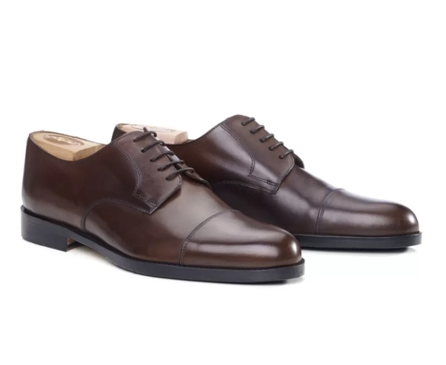 Clearance Zapatos derby de hombre Chocolate con suela de cuero Mayfair Classic Patin Zapatos Confort