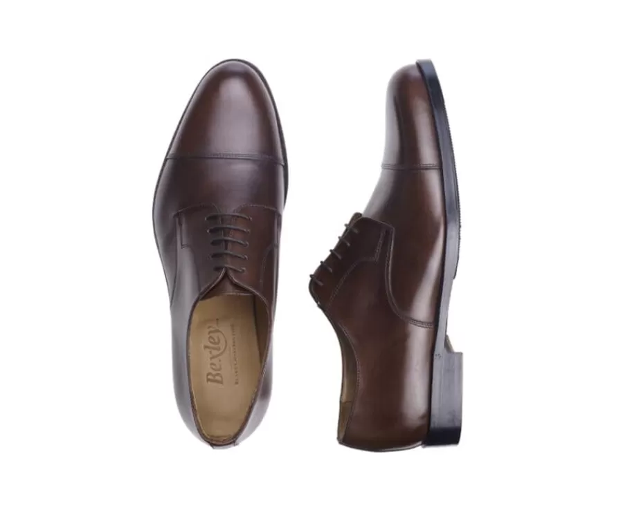 Store Zapatos derby hombre suela de piel con patín Chocolate patinado Mayfair Classic Patin Zapatos Confort